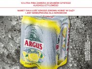 Argus Piwo z lemoniadą** , cena 5,00 PLN za 4 x 500 ml, 1 l=3,00 ...