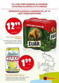 6-pak piwa jasnego Żubr w cenie 12,99zł, piwo Warka Radler ...