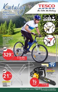 Gazetka Tesco katalog promocje od 2014.02.27 do 2014.03.12, rowery, skuter, ogród, kosiarka