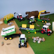 Traktor z przyczepą , cena 49,99 PLN za zestaw 
 w zestawie: ...