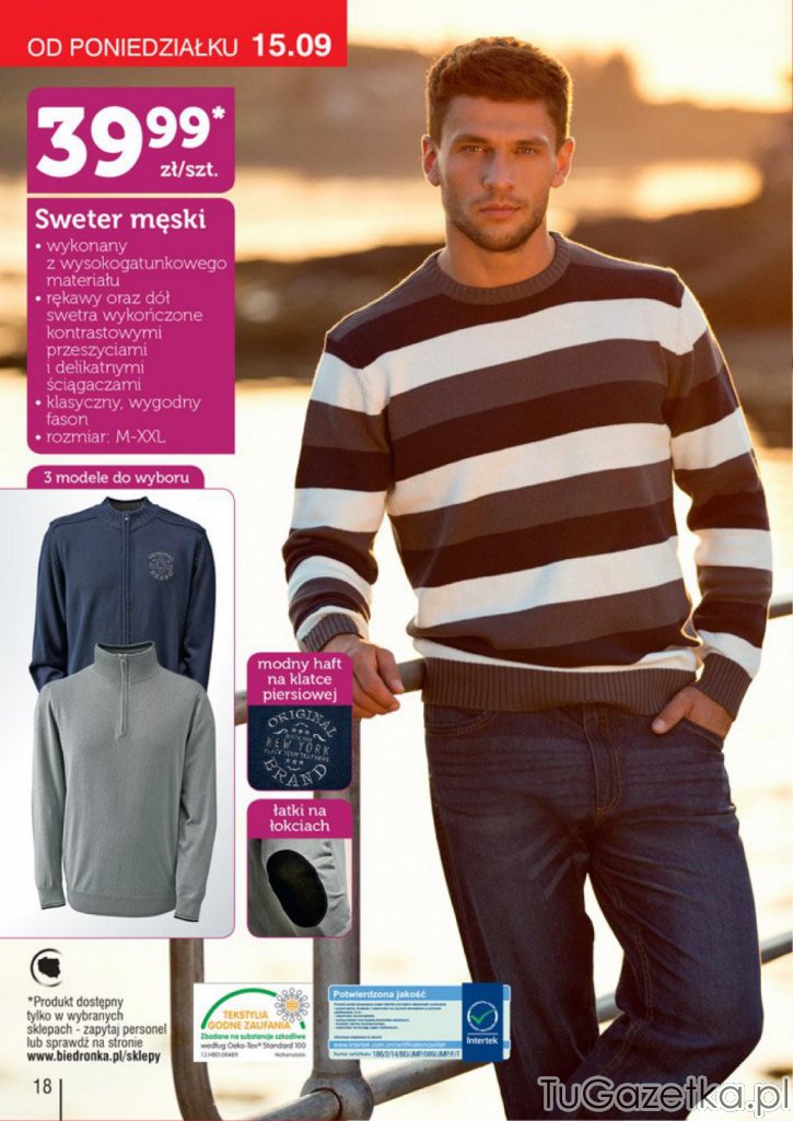 Sweter męski w różnych modelach