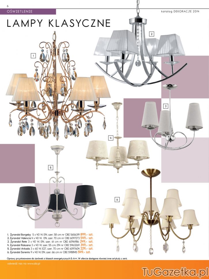 lampy klasyczne kolory, kształty z elementami dekoracyjnymi