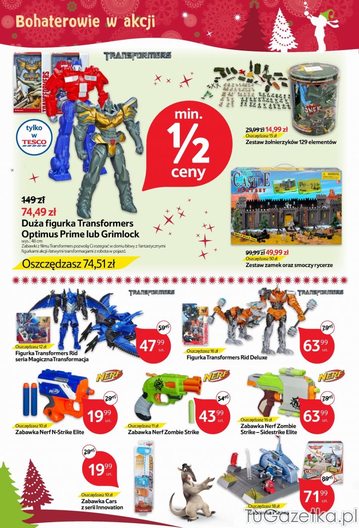 Figurki Transformers, pistolety Nerf w promocyjnych cenach