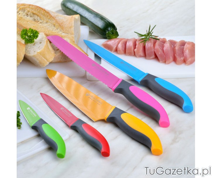 Zestaw kolorowe noże kuchenne