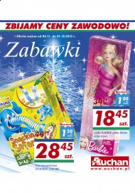 Zabawki, lalki, pluszaki Gazetka Auchan promocje od 2013.11.04 do 1 grudzień