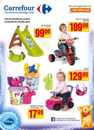 Gazetka Carrefour 2014.05.27 do 9 czerwiec - zabawki dla dzieci samochodziki jeżdziki rowerki na podwórko