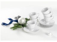 Zestaw kawowy na świąteczny stół, biały - 12 części , ...