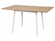 Rozkładany stół z bambusowym blatem i białymi nogami, cena ...