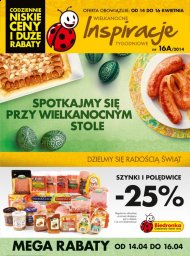 Wielkanocne Inspiracje tygodniowe Gazetka Biedronka 2014.04.14 do 2014.04.16 