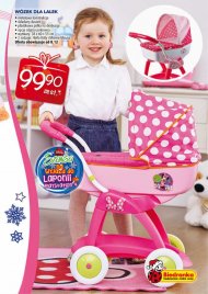 Śliczny wózek dla lalek w kolorystyce biało-różówej lub ...