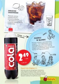 Aromatyczna 2 litrowa cola za 2,49 zł w gazetce Biedronki.