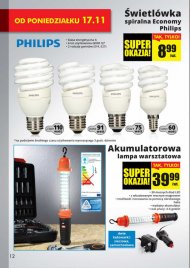 Świetlówka spiralna Economy Philips oraz akumulatorowa lampa ...