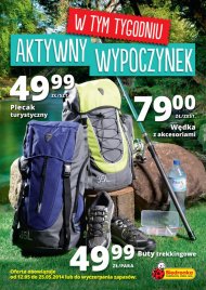 Gazetka Biedronka Aktywny wypoczynek 2014.05.12 do 2014.05.25 odzież i sprzęt trekkingowy