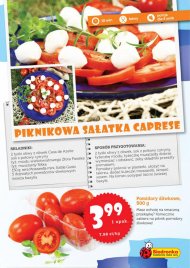 Piknikowa sałatka caprese z pomidorami śliwkowymi dostępnymi ...