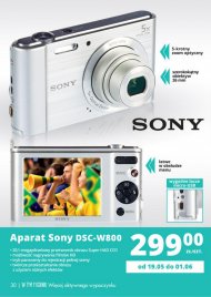 Aparat fotograficzny Sony, 5-krotny zoom optyczny, szerokokątny ...