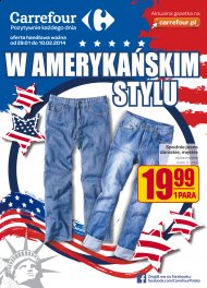 Najnowsza gazetka promocyjna Carrefour, a w niej jeansy w amerykańskim ...