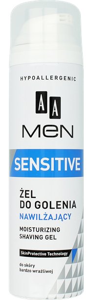 AA, Men Sensitive, żel do golenia, nawilżający, 200 ml Aa, ...