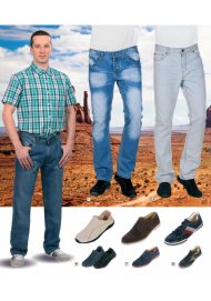 W ofercie znalazły się jeansy męskie w kolorach: ciemny jeans, ...