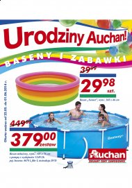 Gazetka Auchan baseny od 2014.05.22 chemia basenowa, zabawki do wody, ponton