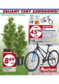 Gazetka Auchan rowery i rośliny doniczkowe, sadzonki, oferta ważna w dniach 19-29 marca 2015 wiosna 