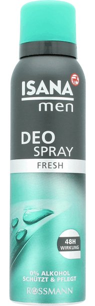 Isana, Men, dezodorant w sprayu, Fresh, 150 ml Isana, cena 3,19 ...