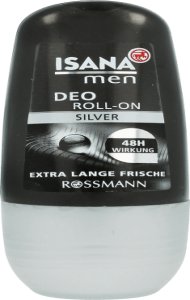 Isana, Men, dezodorant w kulce, Silver, 50 ml Isana, cena 2,39 ...