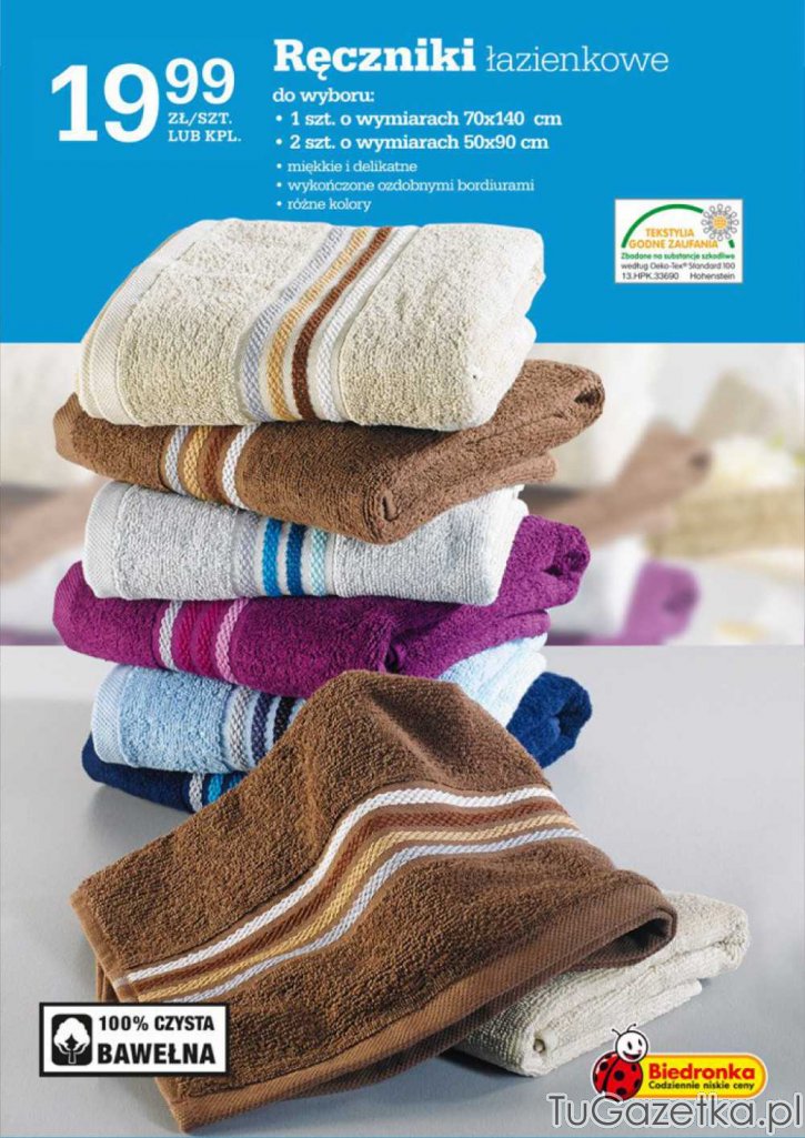 Ręczniki łazienkowe z bawełny