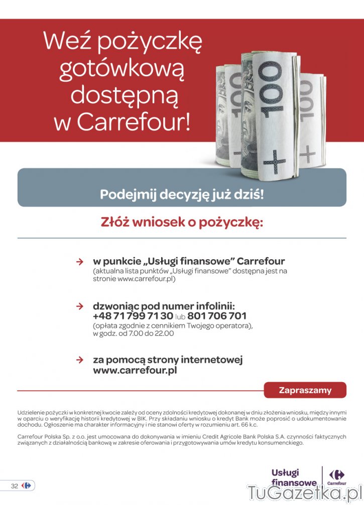 Pożyczka gotówkowa w Carrefour