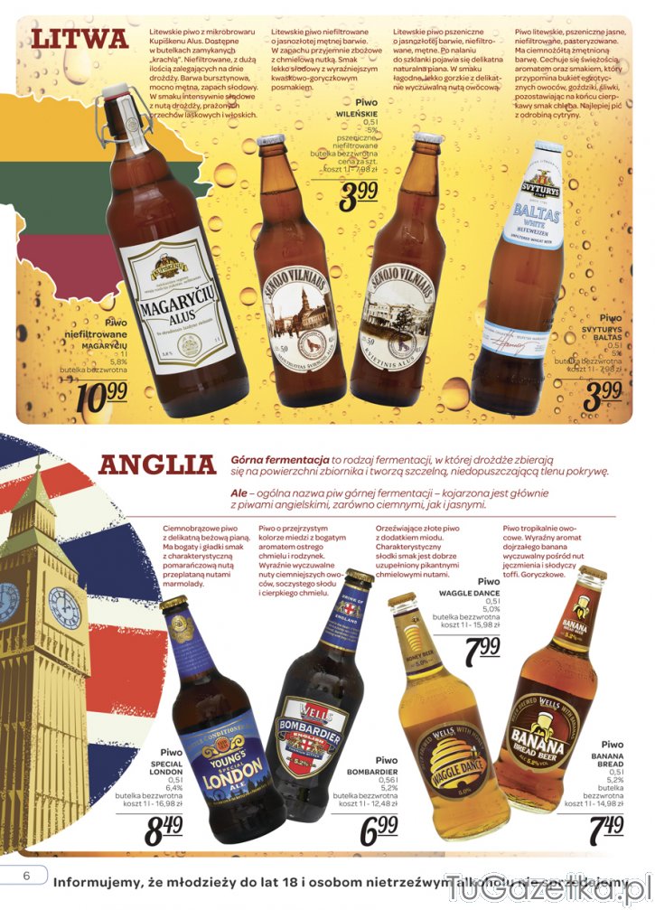 Piwo niefiltrowane Litwa Anglia