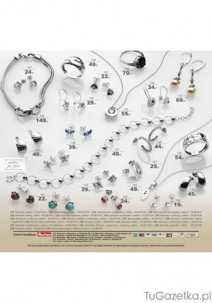 Duży wybór srebrnej biżuterii w Auchan