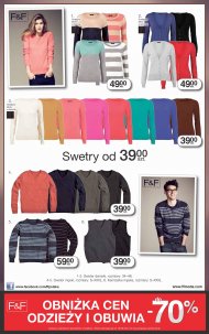Swetry od F&F moda szt.
1-3. Sweter damski, rozmiary: 34–48;
4-5. ...