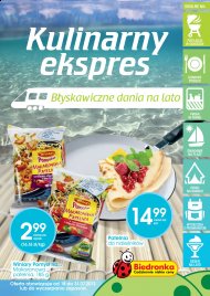 32 strony Biedronka promocje spożywcze i kuchnia od 2013.07.18 do 31 lipca Kulinarny ekspres