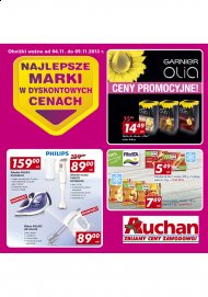 Najlepsze marki w dyskontowych cenach Gazetka Auchan promocje od 2013.11.04 do 9 listopada. Kosmetyki, AGD, RTV