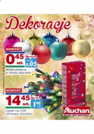 Ozdoby choinkowe, bombki girlandy, oświetlenie Gazetka Auchan promocje od 2013.11.13 do 1 grudnia