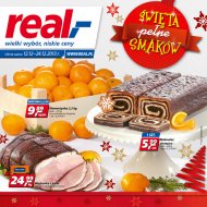 Real ciasta, mięso, wędliny, owoce, sery, ryba artykuły spożywcze Gazetka Real promocje od 2013.12.12 do 2013.12.24