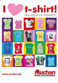 Gazetka Auchan promocje od 2013.04.17 do 30 kwiecień, moda wiosenna, koszulki, t-shirt z nadrukiem
