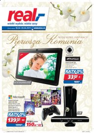Gazetka Real promocje od 2013.04.18 do 2013.04.30 prezenty na pierwszą komunię: tablet, laptop, konsola, rower, cyfrówka