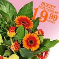 Róże i gerbery , cena 19,99 PLN za 1 bukiet 
- Róże i gerbery ...