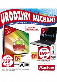 Gazetka Auchan promocje od 2013.05.02 do 14 maja - elektronika, laptopy, smartfony, tablety, telewizory Led, nawigacja