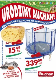 Gazetka Auchan promocje od 2013.05.09 do 14 maja: odzież wiosenna, ogród, zabawki dla dzieci, sport i rekreacja, AGD